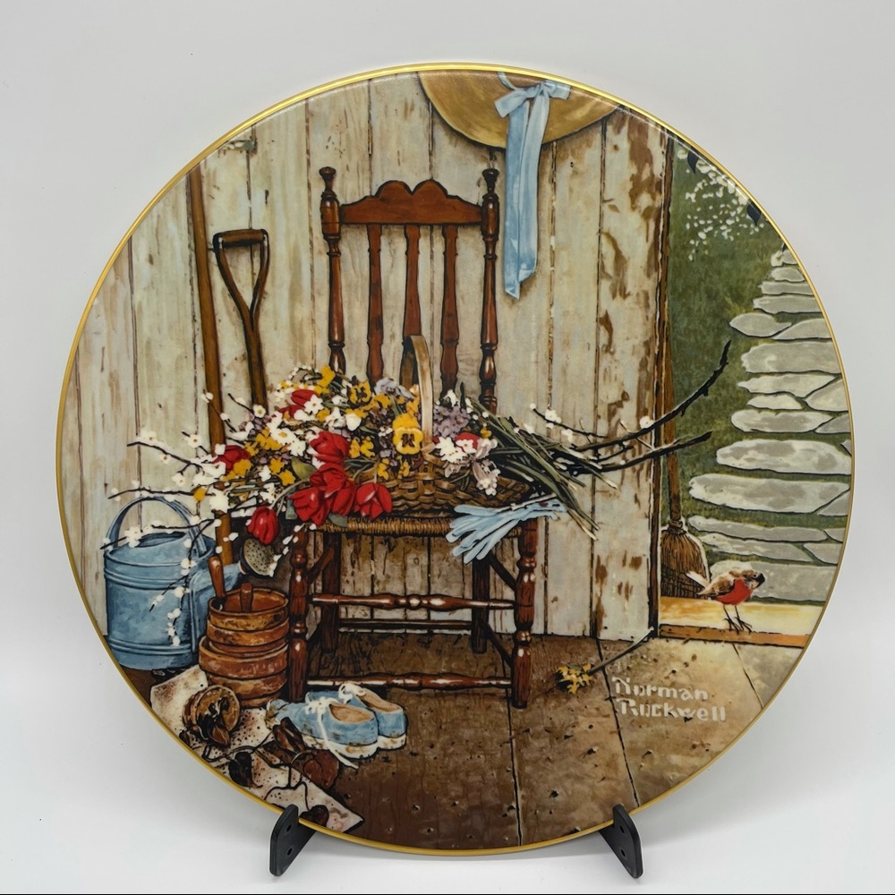 Norman Rockwell’s “Spring Flowers”  Limited Edition Plate 1979